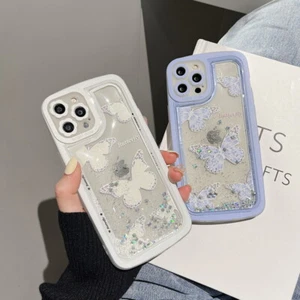 For iPhone 13 12 11 Pro Max 7/8 XR X Glitter Liquid Quicksand Hybrid Case Cover - Photo 1 sur 13