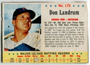 1963 Post Cereal #175 Don Landrum Chicago Cubs - Picture 1 of 2