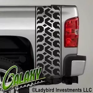 Tire Tread Truck Bed Decals Stripes (Pair) - Fits Ram Chevy Ford F150 Toyota - Picture 1 of 6