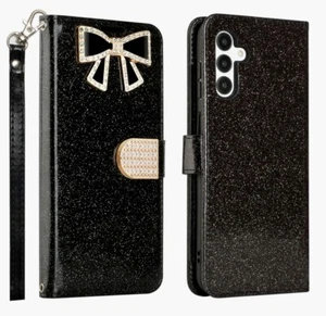 Samsung Galaxy S23 WEL Diamond Wallet Case Black Color - Picture 1 of 9