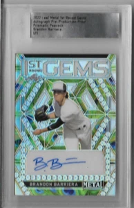 Brandon Barriera 2022 Hoja Metal Auto Prismático Pavo Real Prueba #1/1 - Imagen 1 de 1