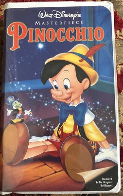 Walt Disney's Pinocchio VHS Black Clamshell The Classics Black Diamond 1940 Film Foto 1 de 3