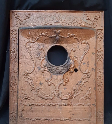 Ornate Cast Iron Fireplace Surround with Matching Summer Cover  * Local Pick Up Cover