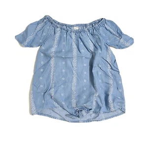 NWT JUSTICE Tie Front Peasant Top Short Sleeve Girls Size 8 - Picture 1 of 3