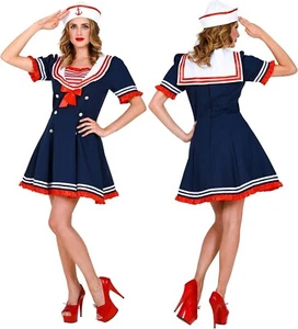 Sassy Sailor Girl Costume Sexy Ladies Navy Fancy Dress Womens: LARGE 14-16 - Picture 1 of 6