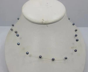 Sterling Silber Verschluss Strang MARINE Perlenkette 925 18 Zoll - Bild 1 von 3