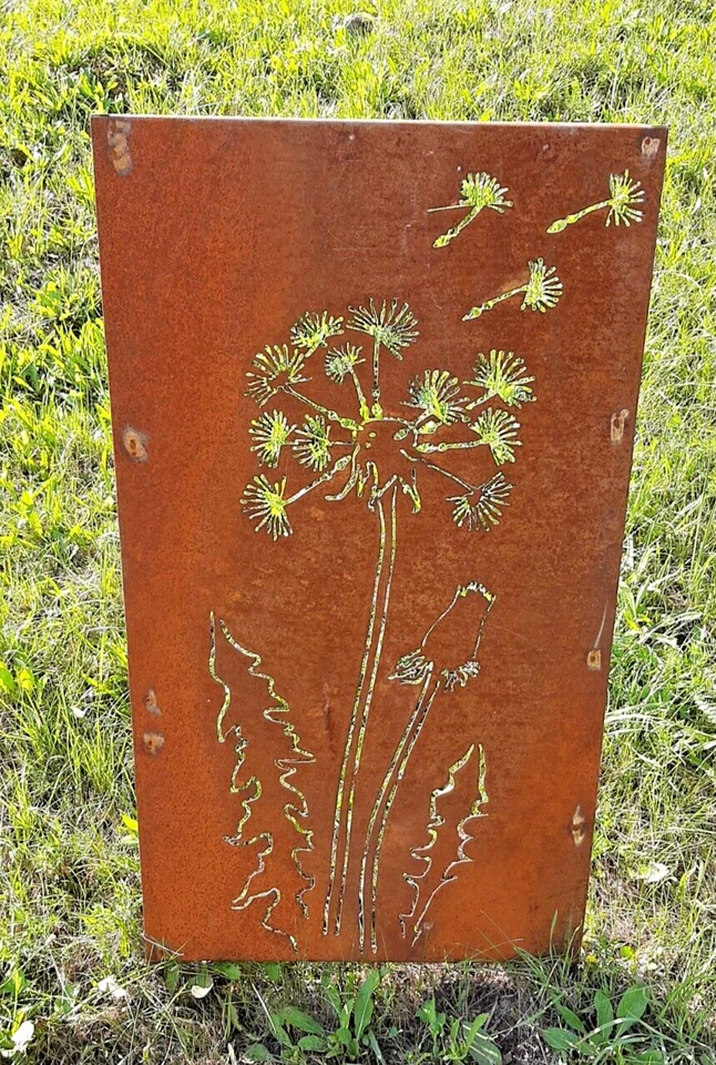 Gartenschild Sichtschutz Gartenstecker Edelrost Gartendeko Stele Windschutz - Bild 1 von 3
