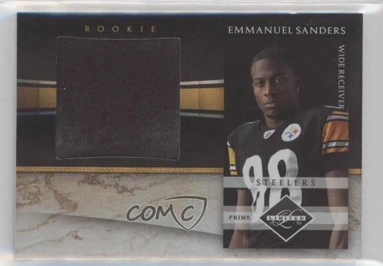 2010 Panini Limited Rookie Jumbo Materials Prime /10 Emmanuel Sanders #29 RC - Image 1 of 2