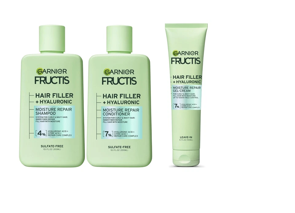 Garnier Moisture Repair Shampoo , Conditioner, and Gel Cream, 3 ITEMS Pack - Image 1 of 1