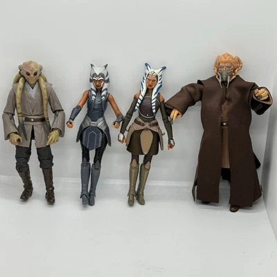Star Wars Black Series 6" Lot Ahsoka Tano x2 Kit Fisto Plo Koon Hasbro Jedi - Image 1 of 4