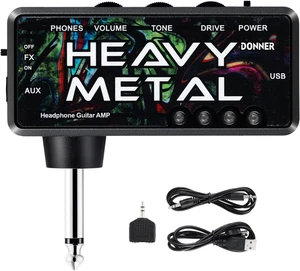 Donner Guitar Headphone Amp Heavy Metal USB Rechargeable Mini Pocket Headphon... - Picture 1 of 12