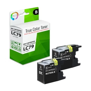 2Pk TCT LC79 Black LC79BK High Yield For Brother MFC J6510DW J6710DW Comp Ink - Picture 1 of 6