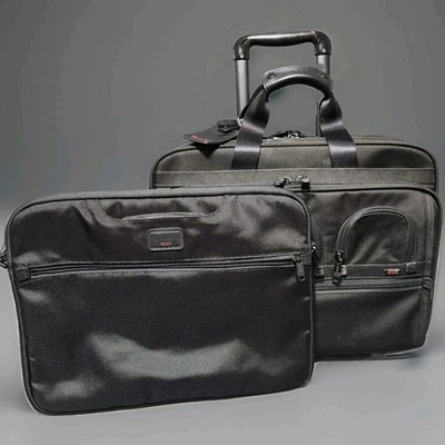 Tumi Deluxe Ballistic Alpha 26127DH Expanding Rolling Carry On Brief Case Wheels - Image 1 of 4