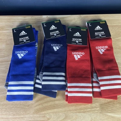 Adidas 4 Pairs Lot Copa Zone Cushion IV OTC Soccer Size L Red Blue NEW - Image 1 of 4