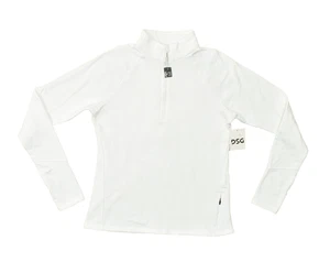 DSG Women's Athletic Reun Grid 1/4 Zip Pullover Top White Long Sleeve Size M NEW - Picture 1 of 8