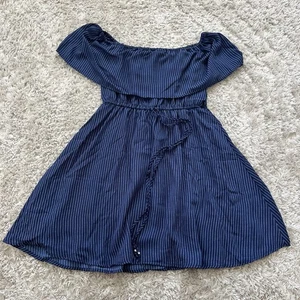 Mini Vestido Paper Crane Mujer Talla PEQUEÑA Azul Rayas Hombros Corbata Cintura - Imagen 1 de 7