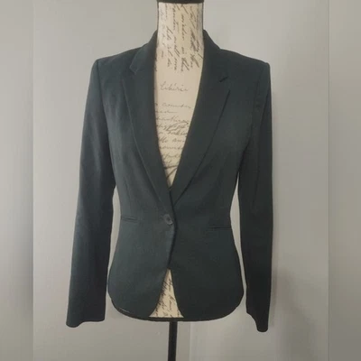Blazer para mujer H&M elegante verde oscuro de un botón calce clásico 4 Foto 1 de 4
