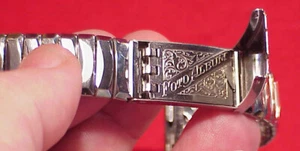 WW 2 selten - 19 mm Gemex Edelstahl Ausweis Armband öffnet für 6 Fotoalbum - Uhrband - Bild 1 von 13
