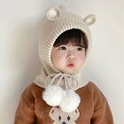 Lace Up Ear Protection Hat With Plush Ball Warm Beanies  Autumn Winter