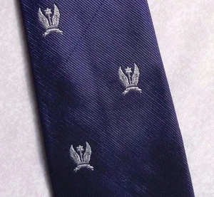 Tie Necktie Mens Vintage Crested Club Association Society ROYAL BLUE - Picture 1 of 4