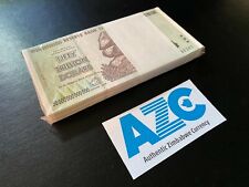 RARE SEALED 100 NOTE STACK Authentic Zimbabwe 50 Trillion Dollar Banknotes P-90