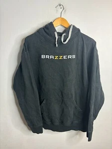Rare Original Brazzers XXX Adult Film Porn Black Sweatshirt Hoodie L 3186 - Picture 1 of 5