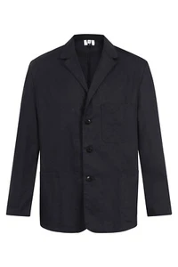 Chaqueta de azul marino Yarmo para hombre, abrigo estilo Monty Don frontal con botones, hecha en Inglaterra - Imagen 1 de 4
