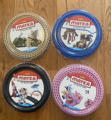 Lot of 4 - Toy Block Tape - Blue, Black, Pink,Tan. Compatible w Lego Brand - Image 1 of 2