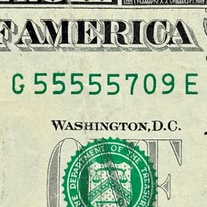 Líder Cinco en una fila 5s (55555...) Dólar Elegante Número de Serie Dólar - Imagen 1 de 3