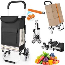 Folding Shopping Cart on Wheels Heavy Duty 150 lb Basket Utility Trolley Grocery