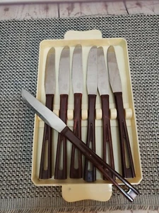 Set 7 Vtg STANHOME Knives Bakelite Handles Stainless Retro Mid-Century - Picture 1 of 5