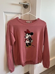 Uniqlo Disney Girl's Crewneck Minnie Mouse Sweater Pink Size 150 cm (Large) - Picture 1 of 4