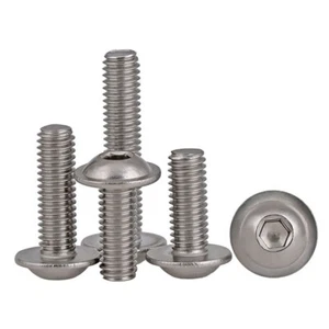 M3-M6 Flanged Button Head Socket Screws A2 Stainless Steel Dome Allen Hex Bolts - Picture 1 of 7