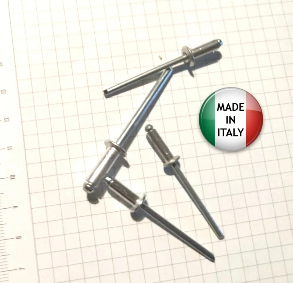 RIVETTI ALLUMINIO-ACCIAIO - confezione da 100 pz made in Italy - Immagine 1 di 1
