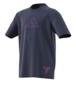 Adidas Trae Young Graphic Tee Youth XL 15/16 Shirt Gray NWT Unisex Boys Girls - Picture 1 of 3