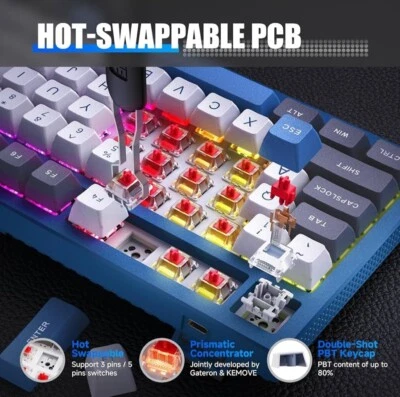 KEMOVE K87 Wireless TKL Mechanical Gaming Keyboard - Image 1 of 4