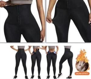 Leggings de entrenamiento de neopreno talla grande cintura alta para mujer sauna sudor negro - Imagen 1 de 6