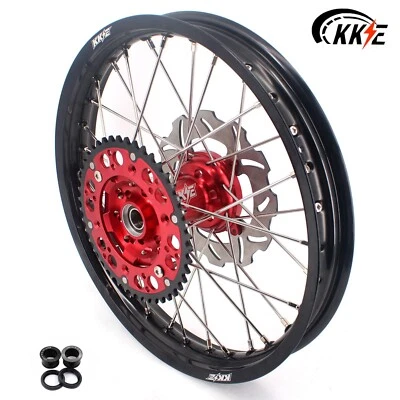 KKE 2.15*19 MX Spoked Rear Wheel Rim Fit Honda XR650L 1993-2025 Disc CNC Red Hub - Image 1 of 4