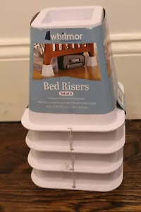 Set of 4 Quality Bed risers, White Square Shaped, Bed Risers NWT - Picture 1 of 2
