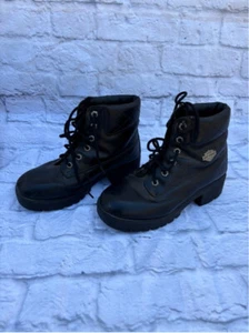 Ladies Harley Davidson Combat Boots-Motorcycle Biker Boots size 8 - Picture 1 of 9