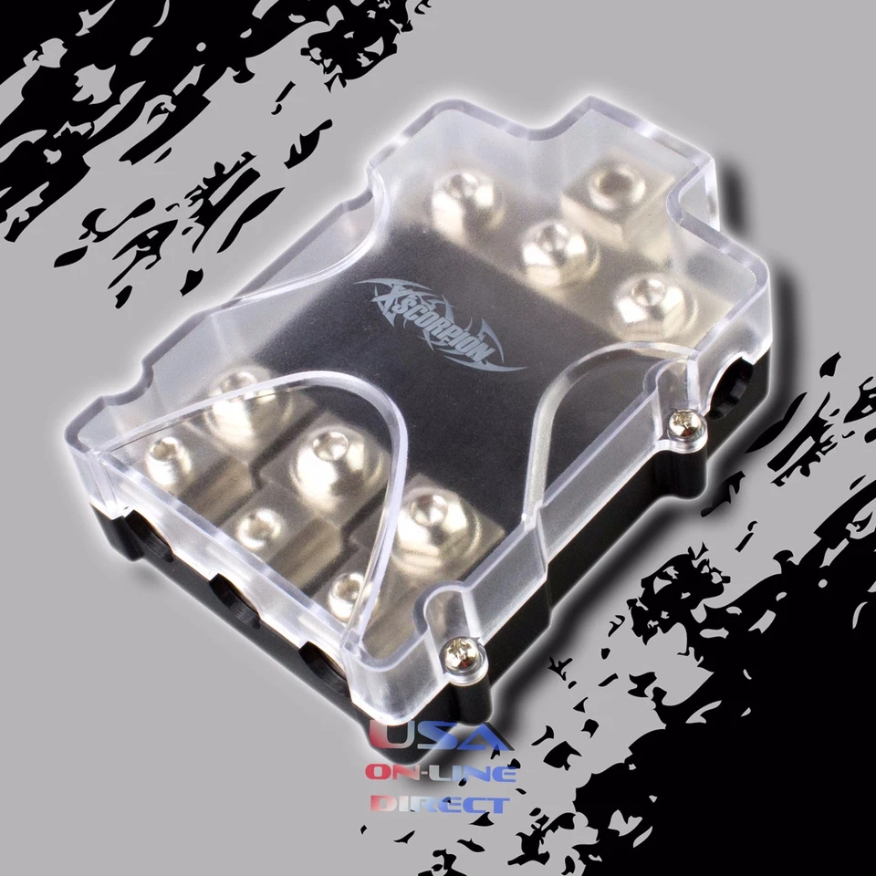 PLATINUM ANL FUSED DISTRIBUTION BLOCK 0/2 IN THREE 2/4 GAUGE AWG OUT CAR MARINE  - Image 1 of 1