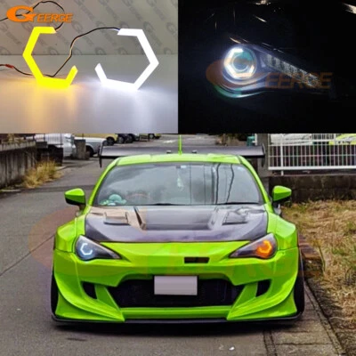 For Subaru BRZ Toyota GT 86 Ultra Bright Hexagon Hex LED Angel Eyes Halo Rings - Image 1 of 4