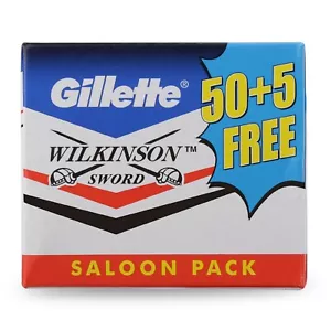 Gillette Wilkinson Sword double edge shaving blades for Men - 100+10 count - Picture 1 of 3