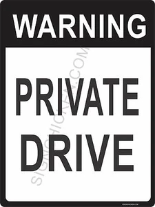 WARNUNG PRIVATFAHRT - NEUES ALUMINIUMSCHILD 9 X 12 - SICHERHEITSSCHILD, ZUHAUSE ODER BÜRO - Bild 1 von 1