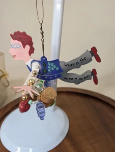 Karen Rossi ausgefallene Flüge Wein-Enthusiast Weihnachtsschmuck Charm  - Bild 1 von 5
