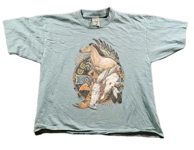 Camiseta De Colección Años 90 Alore Horse Nature Gráfica Golpeada Talla L ENVÍO RÁPIDO  Foto 1 de 4
