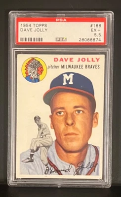 1954 Topps Dave Jolly #188 PSA 5.5 - Image 1 of 2