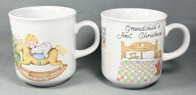 De colección RUSS Grandchild's & Baby’s First Christmas 4oz Taza Tazas 2.5" Caballo Mecedor Foto 1 de 4