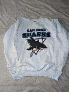 Vintage San Jose Sharks Sweatshirt Gray 90’s NHL XL Made In USA - Picture 1 of 7
