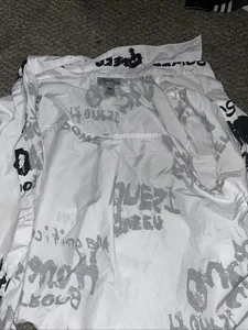 SPOON JEANS White Graffiti Dress Oversize Shirt Medium Woman Female Empowering - Bild 1 von 7